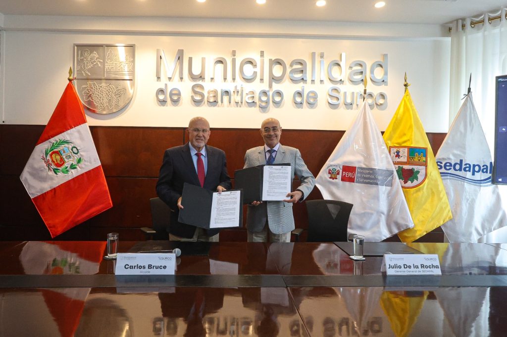 Municipio de Surco y SEDAPAL firman convenio para preservar el agua y embellecer espacios públicos