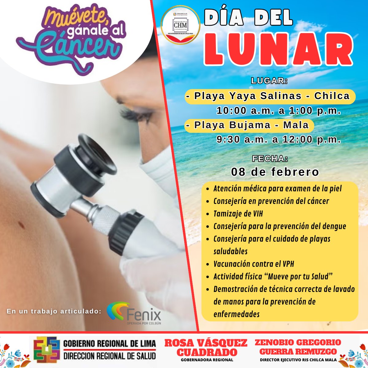 RIS Chilca Mala invita a participar de atenciones de salud por el Día del Lunar