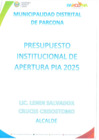 Vista preliminar de documento Presupuesto Institucional de Apertura 2025