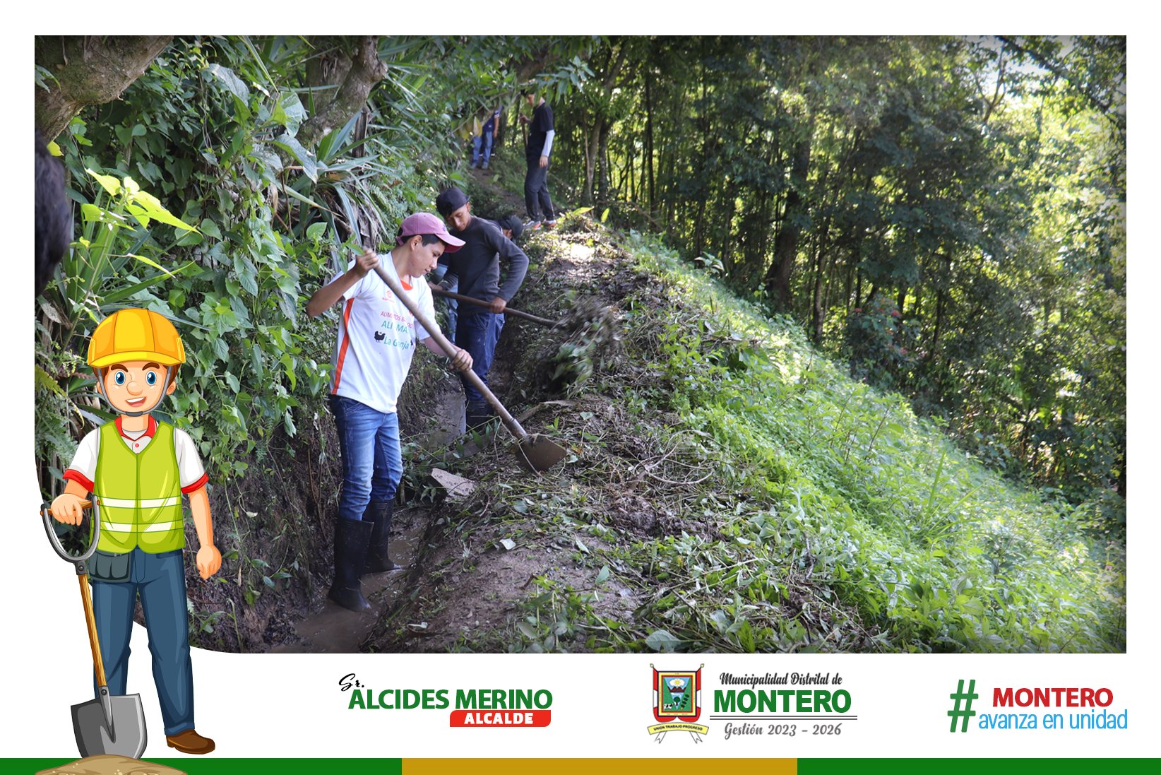 MDM Realiza Limpieza de Acequias y Cunetas de la Zona Urbana del Distrito de Montero