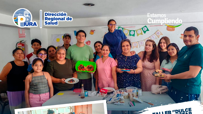 La Dirección Regional de Salud (Diresa) Piura, a través de la Estrategia Regional de Salud Mental, realizó el taller "Dulce Bienestar Emocional", una actividad que busca reducir el estrés y fomentar el autocuidado mediante la cocina.