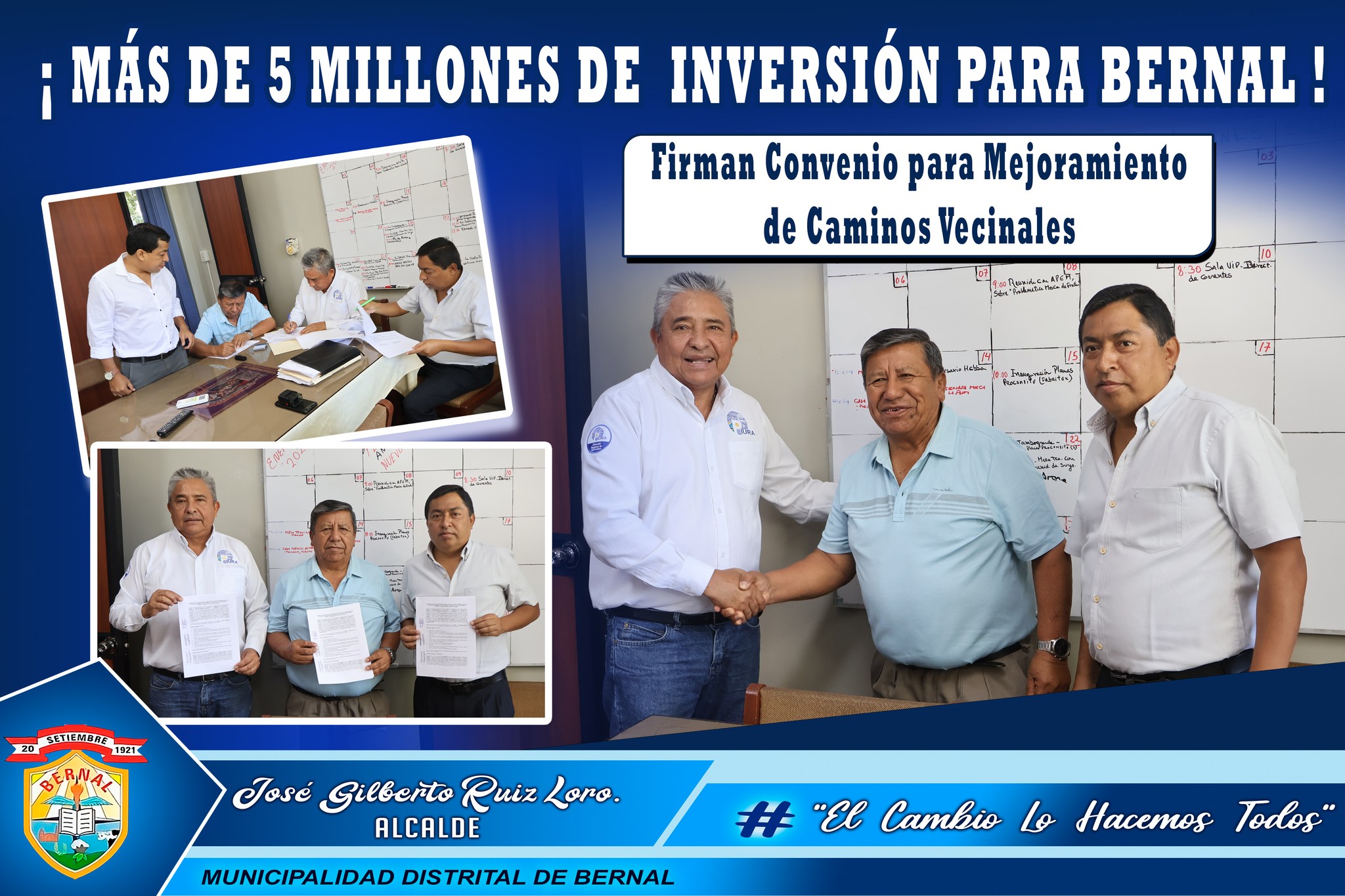 Convenio de mรกs de 5.000.000 millones en beneficio de nuestro distrito.