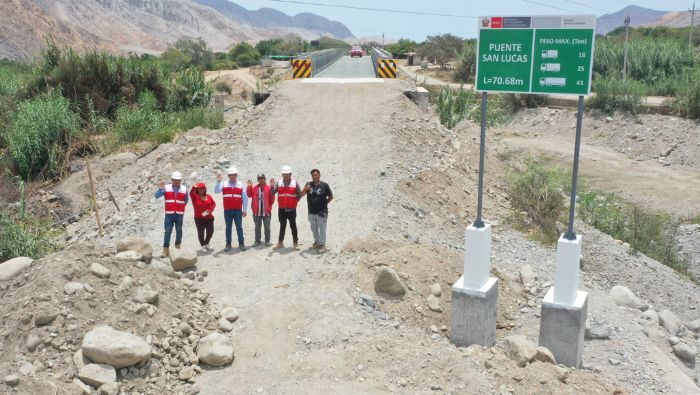 Puente San Lucas y defensa ribereña en Coayllo fueron culminados