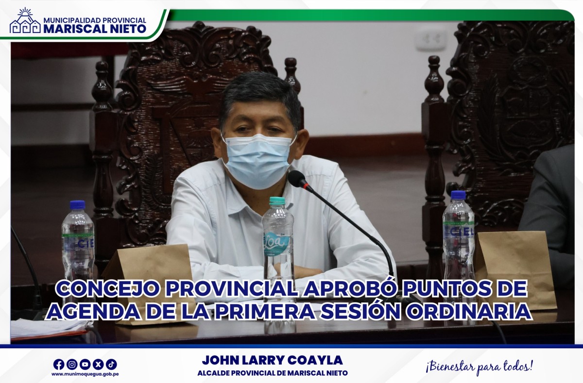 APROBÓ puntos de agenda de la Primera Sesión Ordinaria