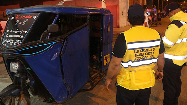 Municipalidad realiza operativo inopinado nocturno contra motos polarizadas en Huarmey