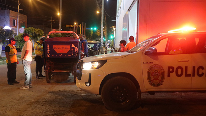 Municipalidad realiza operativo inopinado nocturno contra motos polarizadas en Huarmey