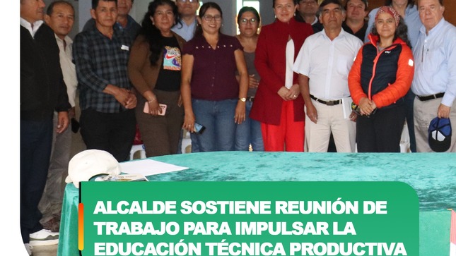 Alcalde de MDM Sostiene Reunión de Trabajo para impulsar la Educación Técnico Productiva 