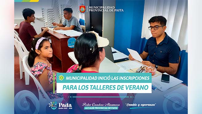 Municipalidad inicio las inscripciones para los talleres de verano