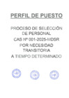 Vista preliminar de documento Perfil de puesto - proceso de selección de personal CAS N°001 - 2025 - MDSR