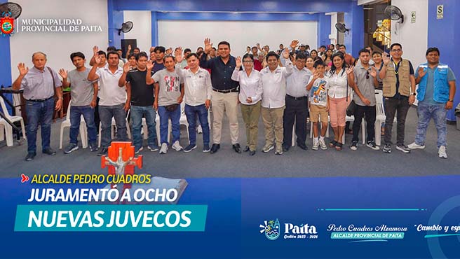 Alcalde pedro cuadros juramentó a OCHO NUEVAS JUVECOS