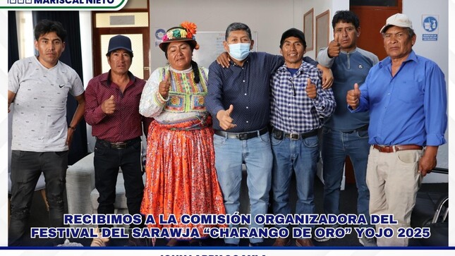 Nuestro alcalde provincial John Larry Coayla recibió la visita del presidente de la Comisión Organizadora del festival del Sarauja «Charango de Oro» Yojo 2025, quien estuvo acompañado de las autoridades de la comunidad campesina de Yojo.