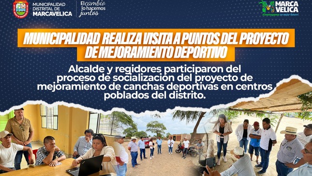 Municipalidad distrital de Marcavelica realiza visita a puntos del proyecto de mejoramiento deportivo