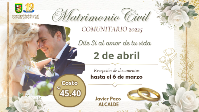 Foto, Matrimonio Civil Comunitario 2025
