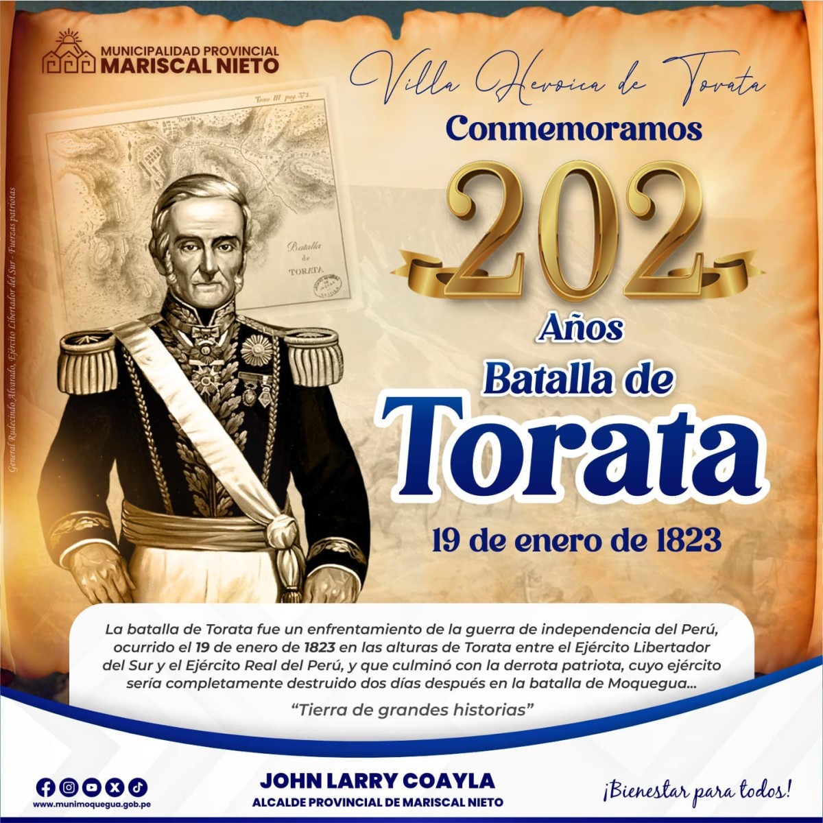 Recordamos la Batalla de Torata, han pasado 202 años desde este acontecimiento.