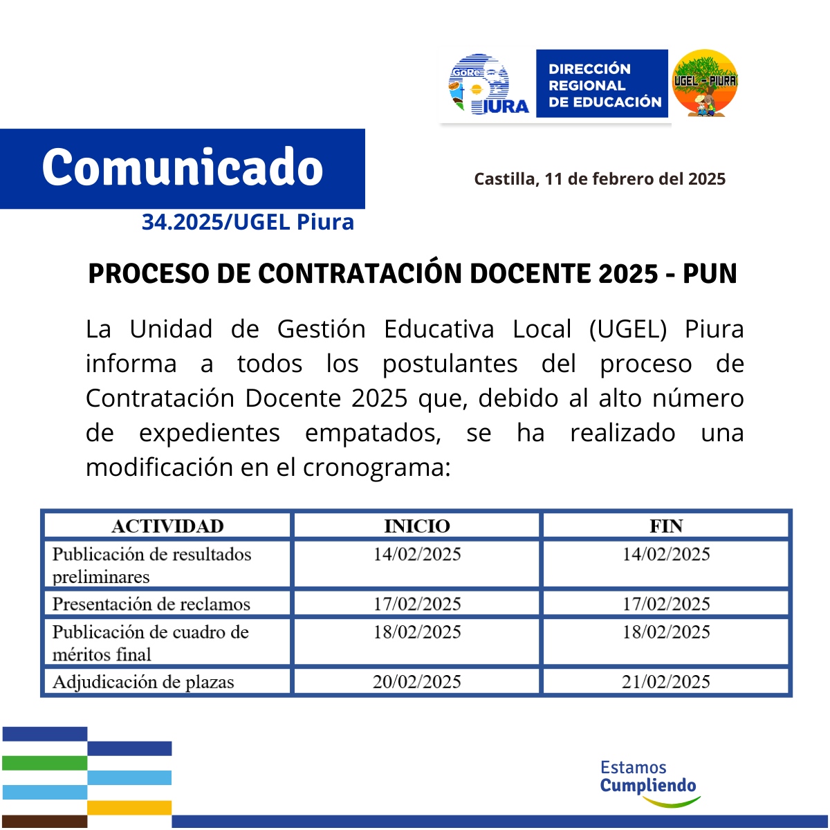 Proceso de Contratación Docente 2025-PUN