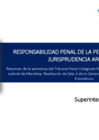 Vista preliminar de documento Responsabilidad penal persona jurídica. Jurisprudencia tribunales de Argentina. Causas P-35623-0 y CPE 6312016 (Resumen). 2023