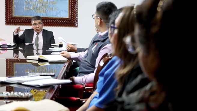 Presidente de la Corte del Callao, Miguel Castañeda Moya, define lineamientos con áreas administrativas para fortalecer el servicio de justicia