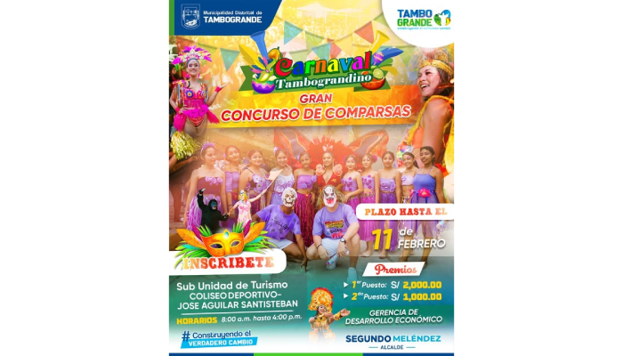 🔵🟢🟡 ¡El Carnaval Tambograndino se vivirá con mucha alegría y tradición! 🎶🎭