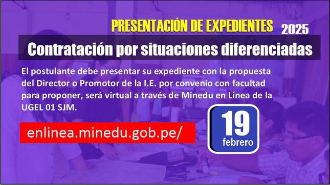 Presentación de Expedientes 2025 - Contratación por situaciones diferenciadas