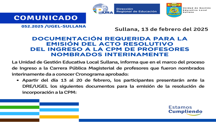 Comunicado N°52-2025