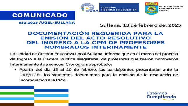 Comunicado N°52-2025