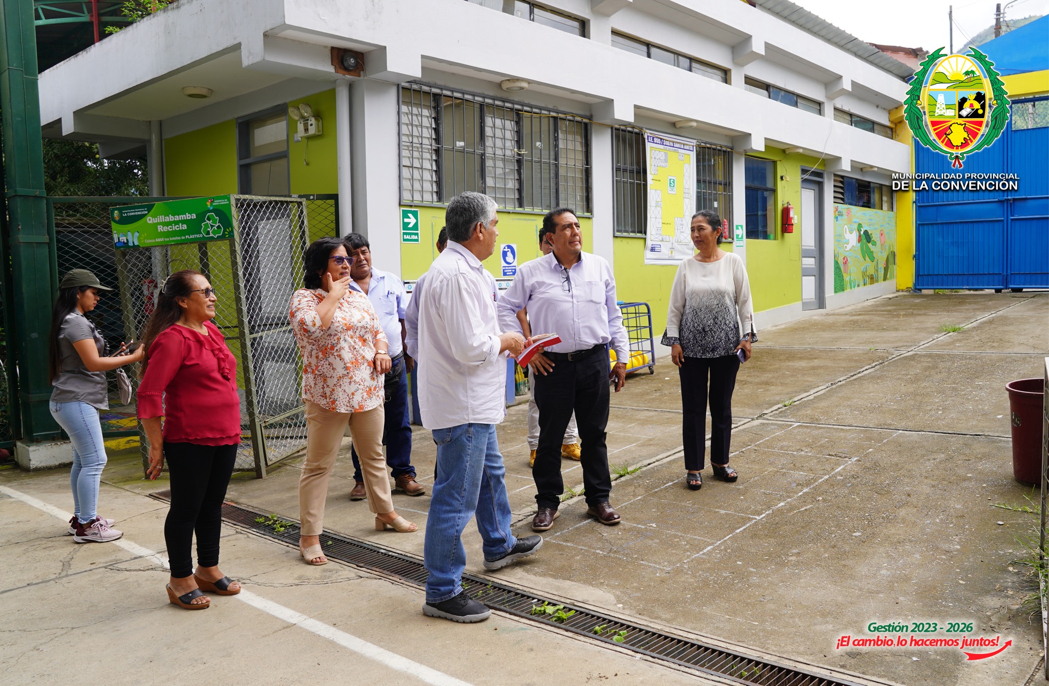 Alcalde de La Convención anunció construcción de ambientes para mejorar educación de menores en la I.E. Santa Anita
