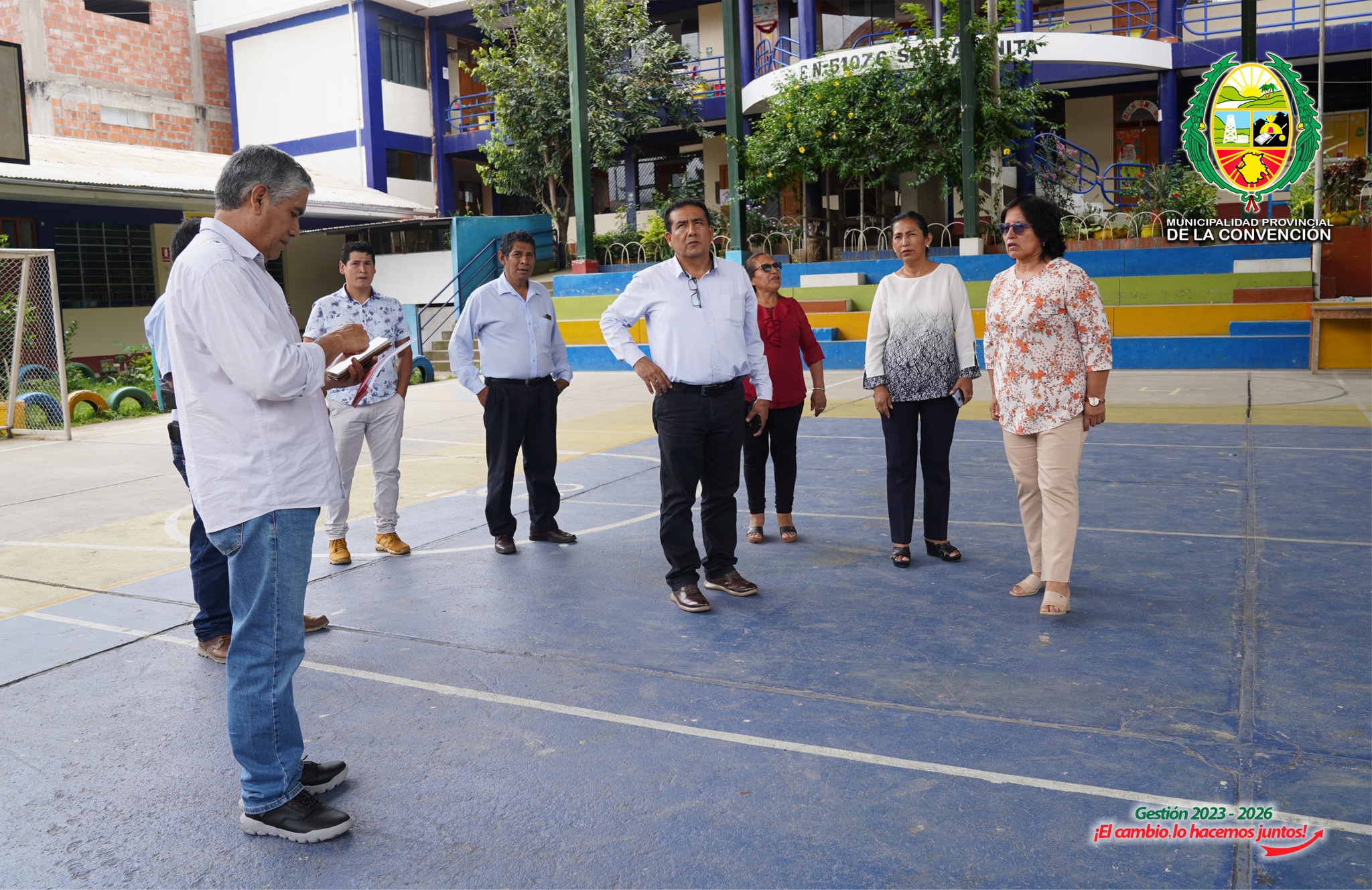 Alcalde de La Convención anunció construcción de ambientes para mejorar educación de menores en la I.E. Santa Anita