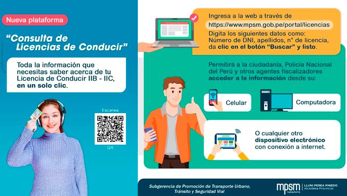 Plataforma virtual de consulta de licencias de conducir.
