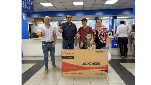 En esta ocasión, felicitamos a Belito Mancha Jaime, ganador de un microondas Miray HMM-29G, y a Dávila Pérez Segundo Abraham, quien se llevó un televisor Miray 4K UHD de 50”. 