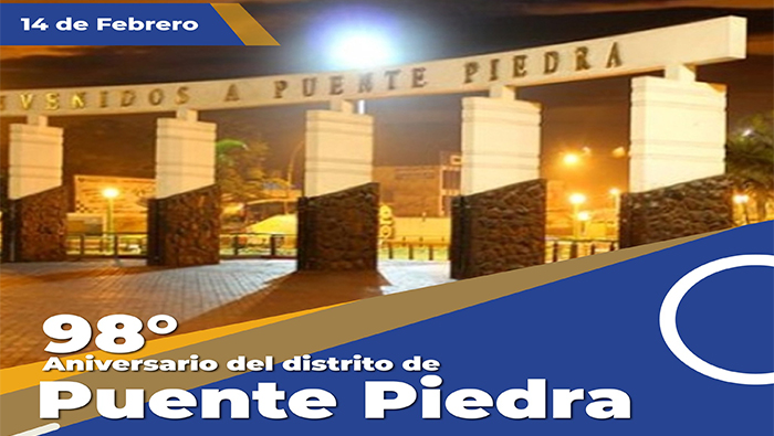 saluda en el 98º aniversario de creación política como distrito de Puente Piedra