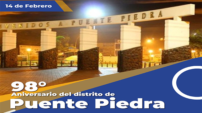 saluda en el 98º aniversario de creación política como distrito de Puente Piedra