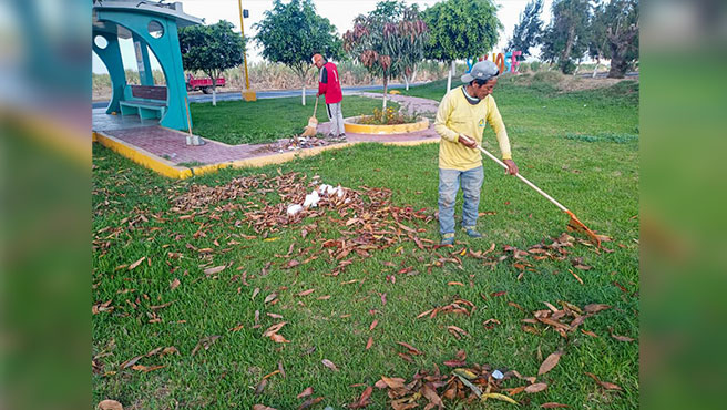 Personal edil realiza limpieza en el paradero ingreso al C.P. San José