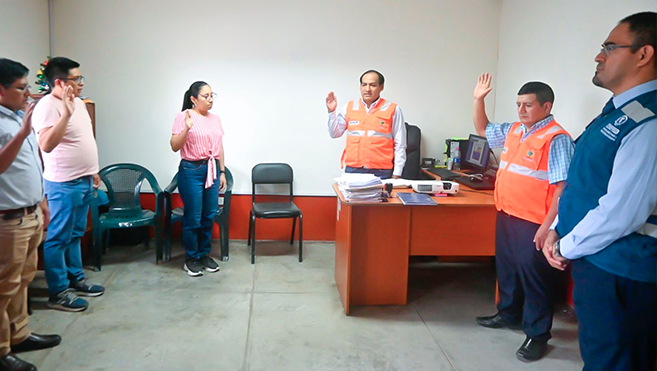 Cenepred brinda charla en gestión prospectiva y correctiva para la juramentación de los Grupos de Trabajo de Chóchope e Incahuasi-Lambayeque