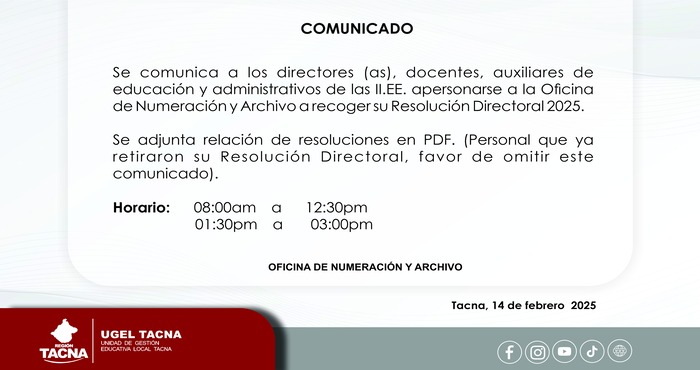 Archivo JPG de comunicado