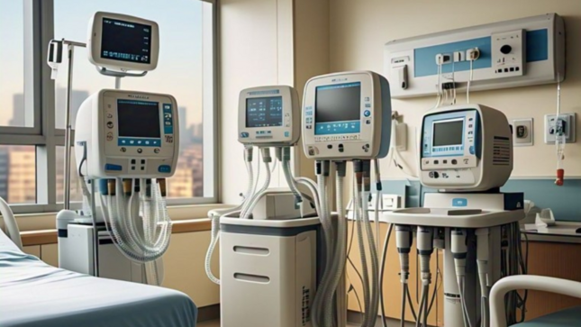 Foto referencial de varios equipos en una sala de hospital