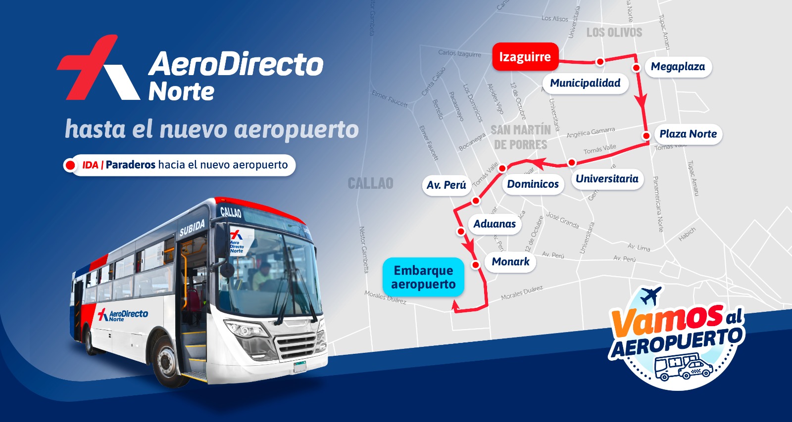 MTC: Conozca la ruta detallada del AeroDirecto Norte, el bus que te llevará al nuevo Aeropuerto Jorge Chávez