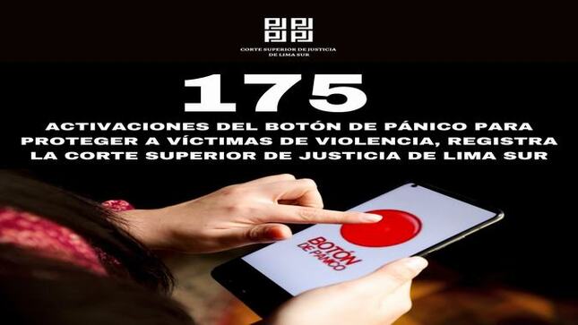 Corte de Lima Sur registra 175 activaciones del botón de pánico para proteger a víctimas de violencia