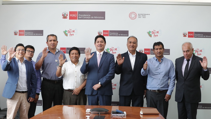 Reunión del Alcalde de Kimbiri, el Dr. Héctor Dipas Torres, con el Viceministro de Gobernanza Territorial de la PCM, el Ing. Juan Haro Muñoz