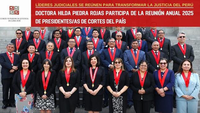 Titular de la Corte Superior de Lima Sur, Hilda Piedra Rojas, participa de la Reunión Anual 2025 de Presidentes/as de Cortes del País