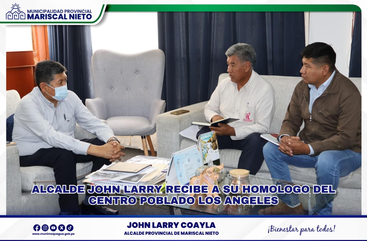 El alcalde John Larry Coayla con su similar del centro poblado de Los Ángeles Jesús Mamani, con la finalidad de escuchar y analizar las necesidades urgentes que demanda su población.