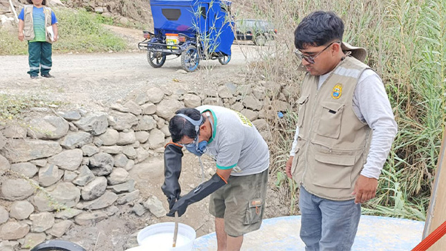 Área Técnica Municipal realiza campaña de limpieza y desinfección de los sistemas de agua potable en el valle Huarmey