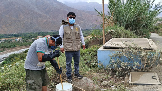 Área Técnica Municipal realiza campaña de limpieza y desinfección de los sistemas de agua potable en el valle Huarmey