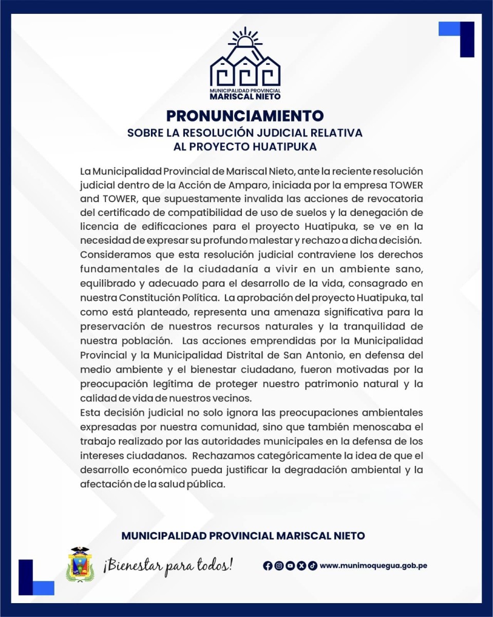 Pronunciamiento sobre la RESOLUCION JUDICIAL RELATIVA