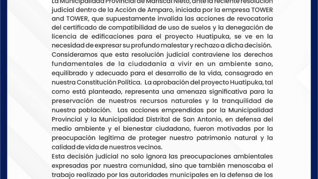 Pronunciamiento sobre la RESOLUCION JUDICIAL RELATIVA