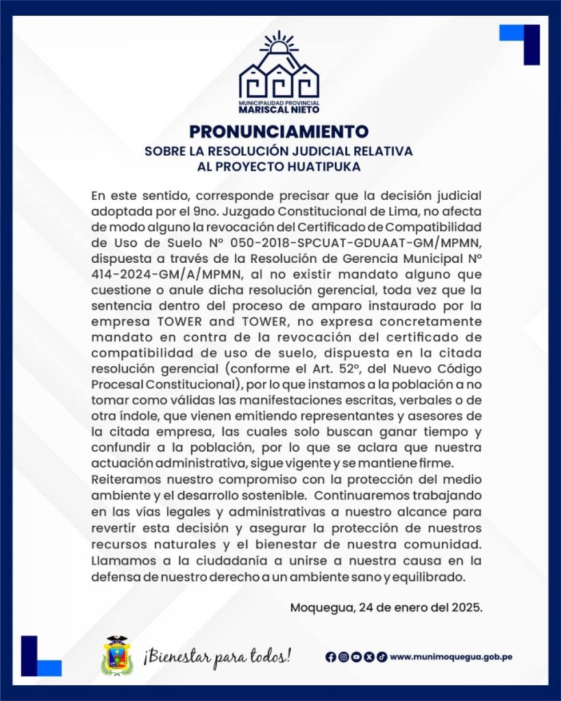 Pronunciamiento sobre la RESOLUCION JUDICIAL RELATIVA