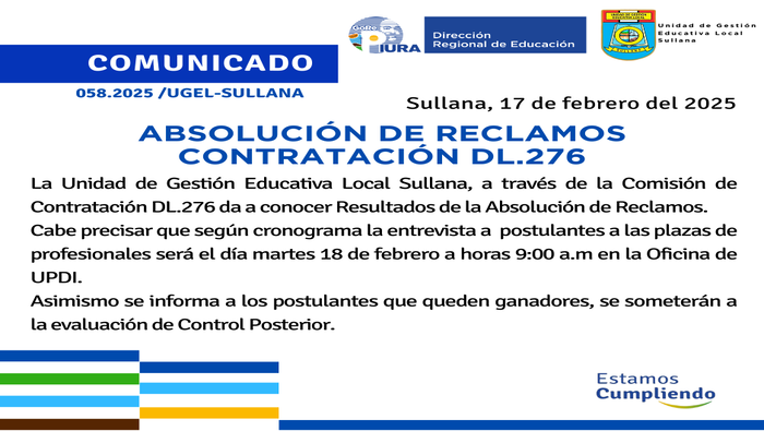 Comunicado N°58-2025
