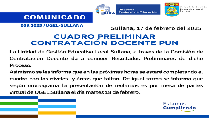 Comunicado N°59-2025