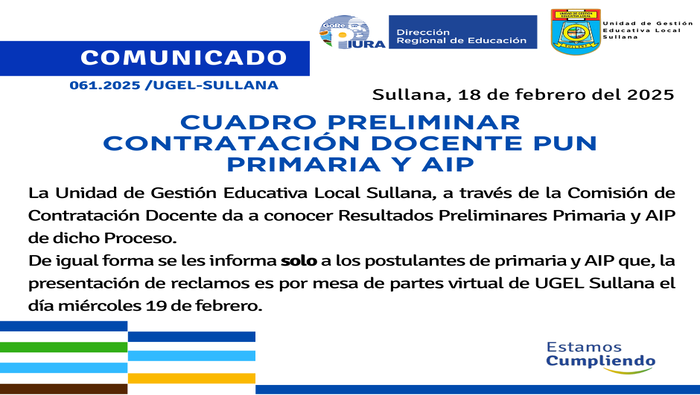 Comunicado N°61-2025