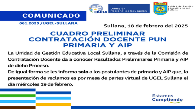 Comunicado N°61-2025
