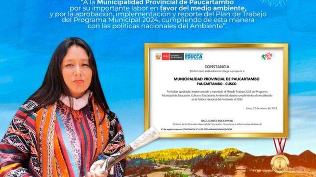 Archivo JPG  de Reconocimiento: Un Nuevo Logro para la Municipalidad Provincial de Paucartambo en Favor del Medio Ambiente